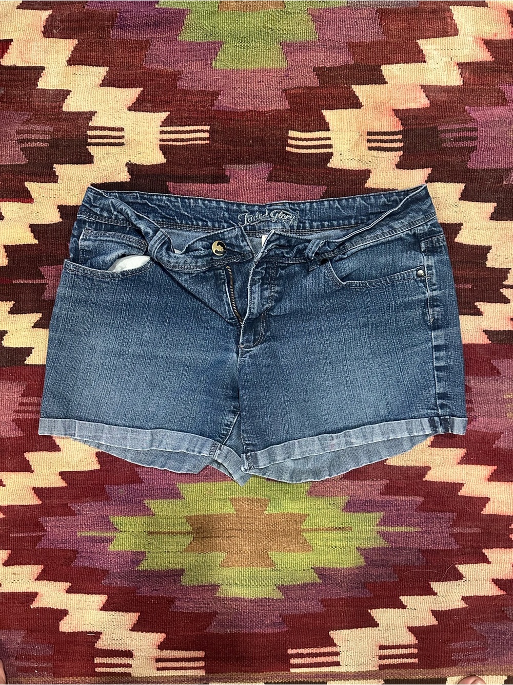 Faded Glory Classic Blue Denim Cuffed Shorts